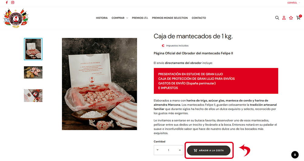 Ayuda en la compra - Añadir a la cesta