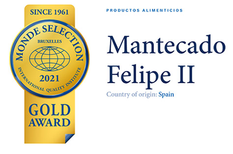 Mantecados Felipe II - Premios Monde Selection - Gold Award